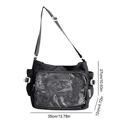 Japanese Ita Bag - Womens Clear Window Shoulder Purse with Multi-Pockets and Adjustable Strap - ZOOMNSTORE