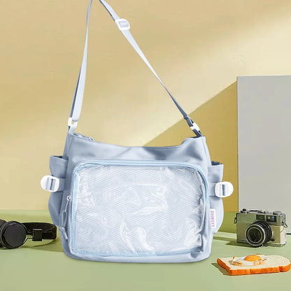 Japanese Ita Bag - Womens Clear Window Shoulder Purse with Multi-Pockets and Adjustable Strap - ZOOMNSTORE