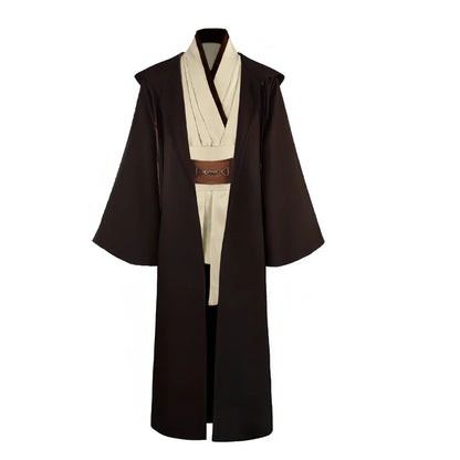Obi Wan Kenobi Men's Costume Robe Adult Male Jedi Knight Tunic Costume Hooded Uniform Full Set Halloween Cosplay Cloak - ZOOMNSTORE