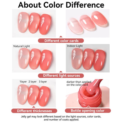 Jelly Gel Polish - Eco Friendly Semi Permanent UV LED Nail Polish for Salon Use - ZOOMNSTORE