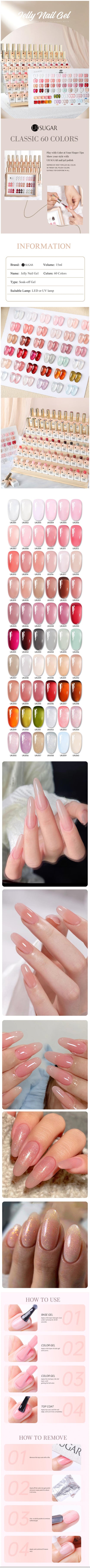 Jelly Gel Polish - Eco Friendly Semi Permanent UV LED Nail Polish for Salon Use - ZOOMNSTORE