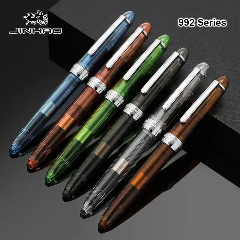 Jinhao 992 Fountain Pen - Luxury Transparent Calligraphy Ink Pen for Office and School Supplies - ZOOMNSTORE