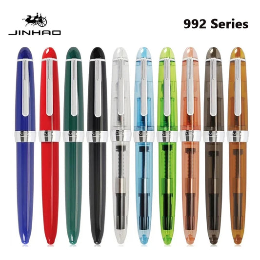 Jinhao 992 Fountain Pen - Luxury Transparent Calligraphy Ink Pen for Office and School Supplies - ZOOMNSTORE