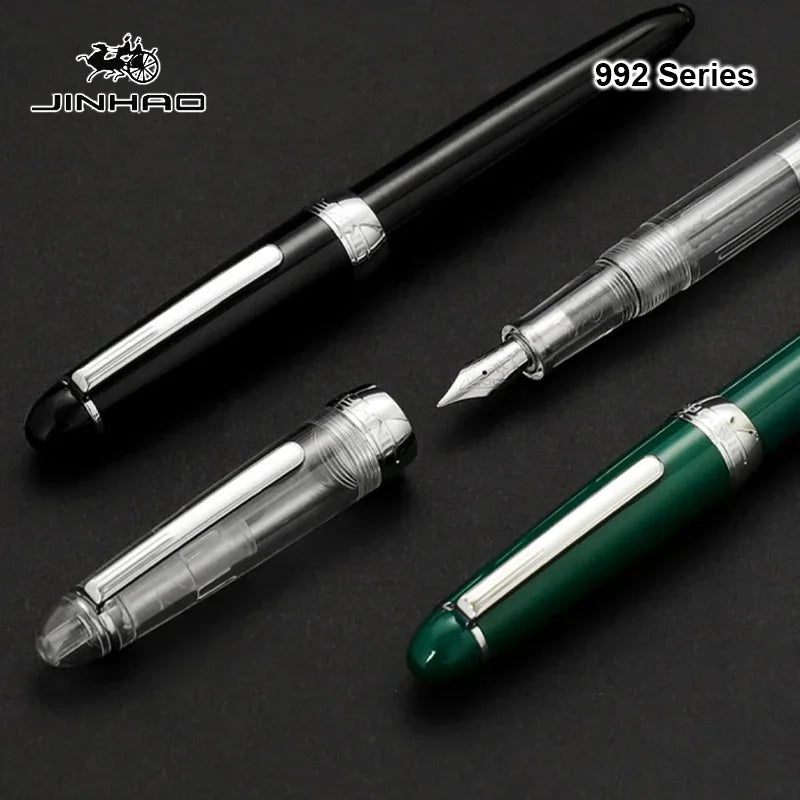 Jinhao 992 Fountain Pen - Luxury Transparent Calligraphy Ink Pen for Office and School Supplies - ZOOMNSTORE