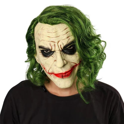 Halloween Joker Mask Dark Knight Batman Joker Mask Makeup Ball Jack Horror Headset Halloween Party Joker Prop Cosplay Props - ZOOMNSTORE