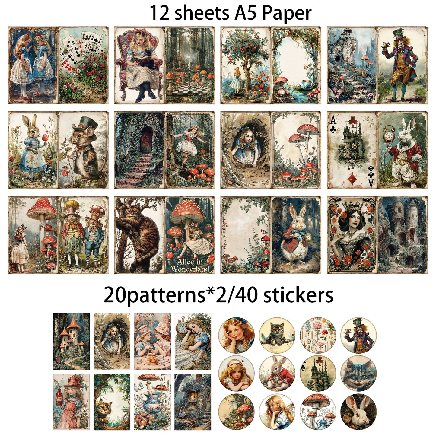 Mushroom Wonderland Junk Journal Set - 52 Pieces for Arts  Crafts Scrapbooking DIY Projects - ZOOMNSTORE