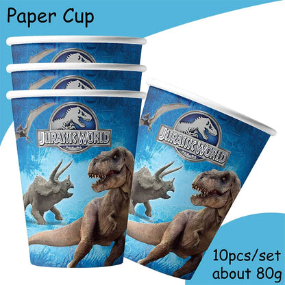 Jurassic World Dinosaur Party Supplies - Disposable Tableware Balloons Banners Cake Flags - ZOOMNSTORE