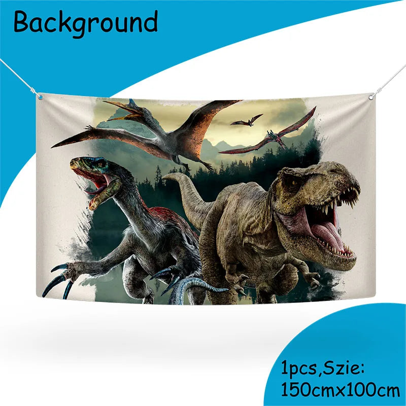 Jurassic World Dinosaur Party Supplies - Disposable Tableware Balloons Banners Cake Flags - ZOOMNSTORE