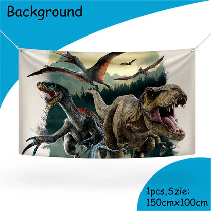 Jurassic World Dinosaur Party Supplies - Disposable Tableware Balloons Banners Cake Flags - ZOOMNSTORE