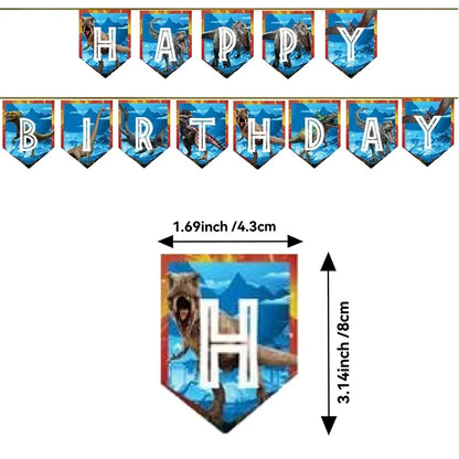 Jurassic World Dinosaur Party Supplies - Disposable Tableware Balloons Banners Cake Flags - ZOOMNSTORE