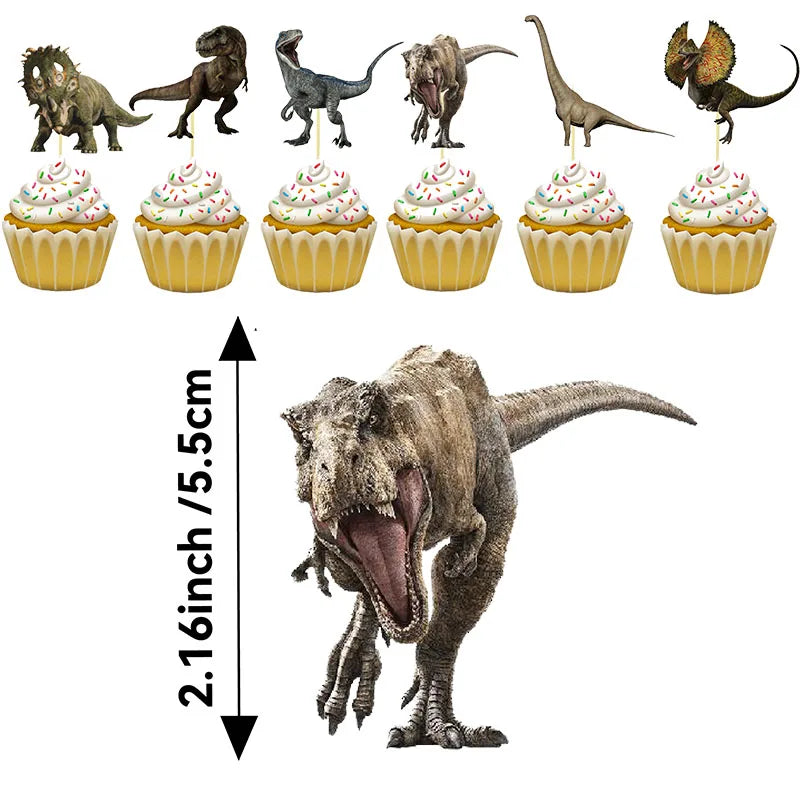 Jurassic World Dinosaur Party Supplies - Disposable Tableware Balloons Banners Cake Flags - ZOOMNSTORE
