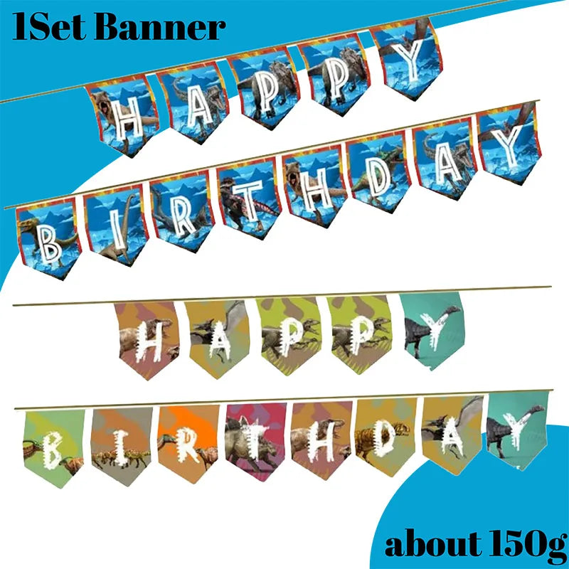 Jurassic World Dinosaur Party Supplies - Disposable Tableware Balloons Banners Cake Flags - ZOOMNSTORE