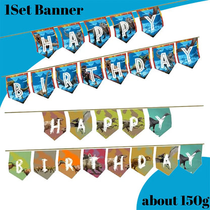 Jurassic World Dinosaur Party Supplies - Disposable Tableware Balloons Banners Cake Flags - ZOOMNSTORE