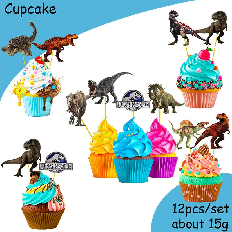 Jurassic World Dinosaur Party Supplies - Disposable Tableware Balloons Banners Cake Flags - ZOOMNSTORE