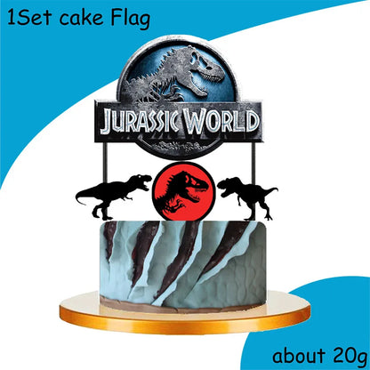 Jurassic World Dinosaur Party Supplies - Disposable Tableware Balloons Banners Cake Flags - ZOOMNSTORE