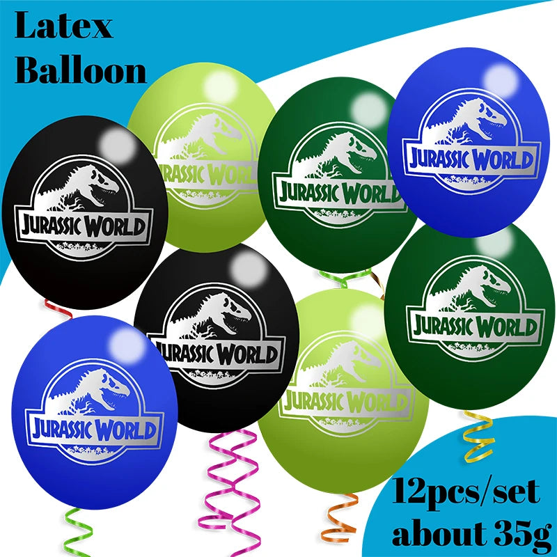 Jurassic World Dinosaur Party Supplies - Disposable Tableware Balloons Banners Cake Flags - ZOOMNSTORE