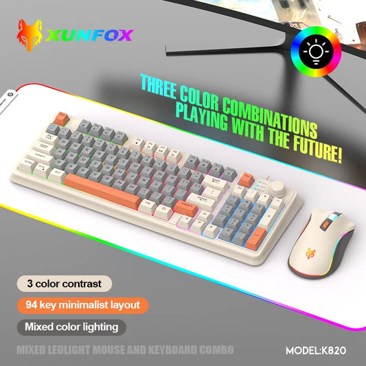 K820 USB Wired Game Keyboard Mouse Set Illuminated Desktop/Laptop Home Office Female Male Keyboard - ZOOMNSTORE