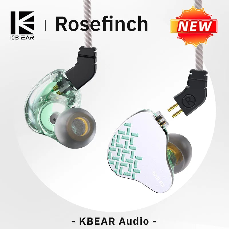 KBEAR Rosefinch Earbuds - Wired In-Ear Headphones With Hi-Res Stereo Sound - ZOOMNSTORE
