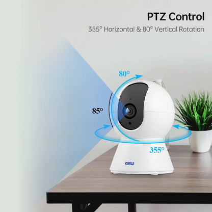 KERUI 5MP 4K WiFi IP Camera - Indoor Wireless Security Camera with AI Human Detection and Auto Tracking - ZOOMNSTORE