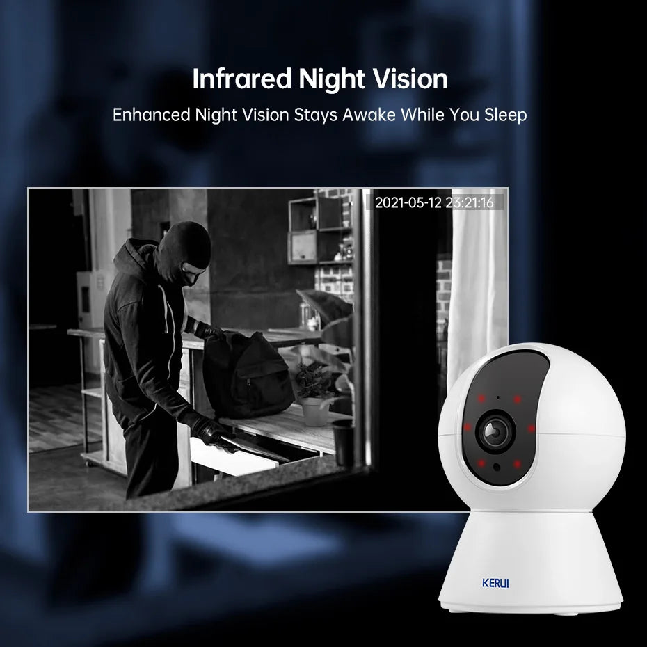 KERUI 5MP 4K WiFi IP Camera - Indoor Wireless Security Camera with AI Human Detection and Auto Tracking - ZOOMNSTORE
