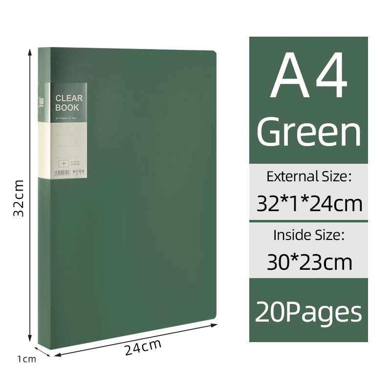 KOBEST Multi-Layer A4 Transparent Folder - 20304060 Pages Office Supplies - ZOOMNSTORE