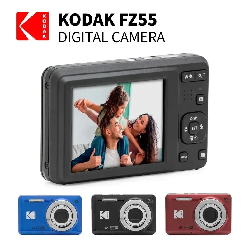 KODAK PIXPRO FZ55-RD 16MP Digital Camera - 5X Zoom 28mm Wide Angle 1080P Video 27 LCD - ZOOMNSTORE