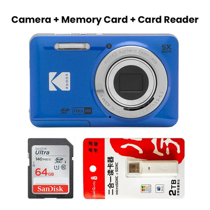 KODAK PIXPRO FZ55-RD 16MP Digital Camera - 5X Zoom 28mm Wide Angle 1080P Video 27 LCD - ZOOMNSTORE