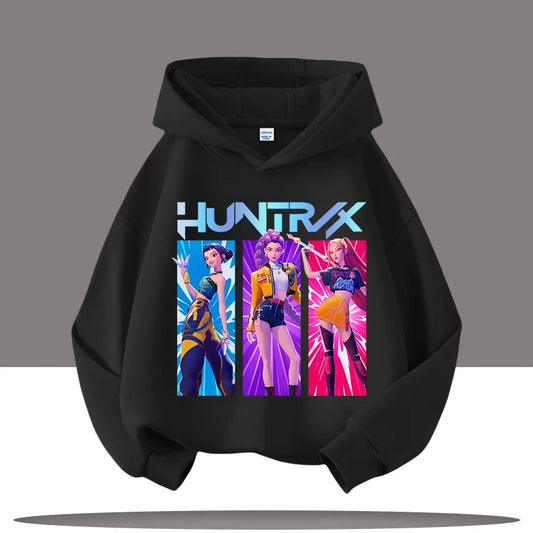 KPop Demon Hunters Hoodie - Y2K Style Unisex Polyester Long Sleeve Casual Wear - ZOOMNSTORE