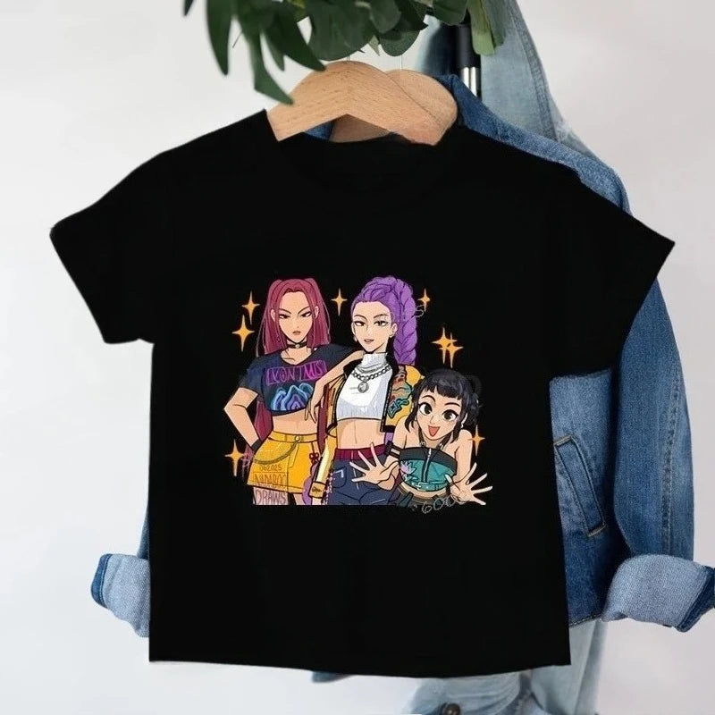 KPop Demon Hunters Kids T-Shirt - Casual Cartoon Tee for Boys and Girls - ZOOMNSTORE