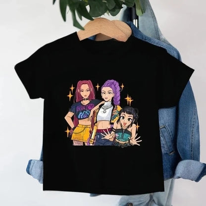 KPop Demon Hunters Kids T-Shirt - Casual Cartoon Tee for Boys and Girls - ZOOMNSTORE