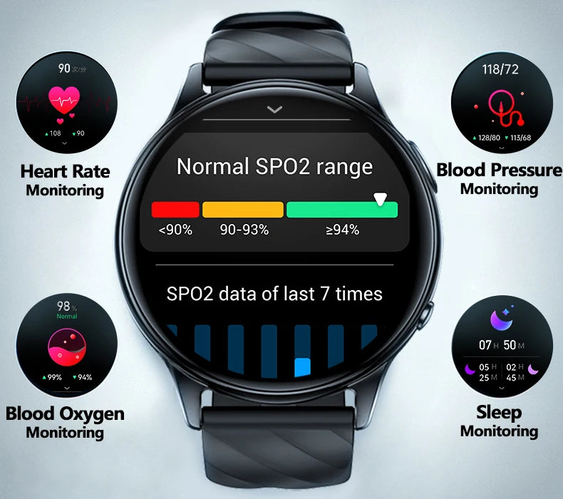 KUMI GW5 Smart Watch – Waterproof Smartwatch with Heart Rate Monitor & SpO2 Tracker - ZOOMNSTORE