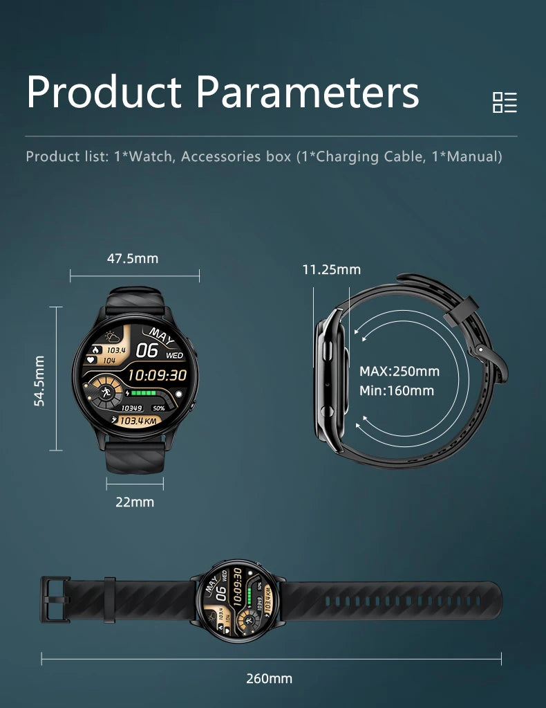 KUMI GW5 Smart Watch – Waterproof Smartwatch with Heart Rate Monitor & SpO2 Tracker - ZOOMNSTORE