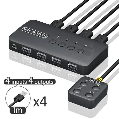 KVM USB 20 Switch Hub - 2 In 4 Out USB Printer Splitter for PC  Laptop - ZOOMNSTORE