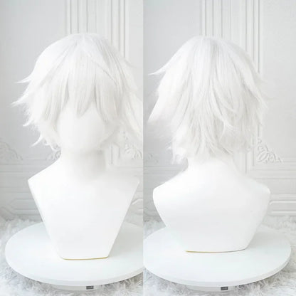 Kaneki Ken Cosplay Wig – Short White Fluffy Heat Resistant Synthetic Hair - ZOOMNSTORE
