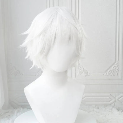 Kaneki Ken Cosplay Wig – Short White Fluffy Heat Resistant Synthetic Hair - ZOOMNSTORE