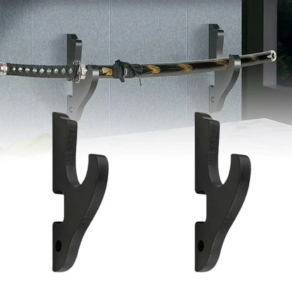 Katana Sword Shelf - Wooden Samurai Sword Display Organizer With Adjustable Hooks - ZOOMNSTORE