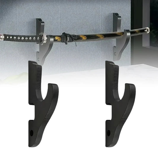 Katana Sword Shelf - Wooden Samurai Sword Display Organizer With Adjustable Hooks - ZOOMNSTORE