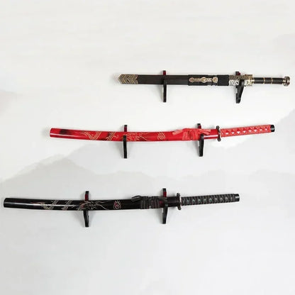 Katana Sword Shelf - Wooden Samurai Sword Display Organizer With Adjustable Hooks - ZOOMNSTORE