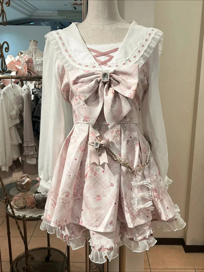 Kawaii Lolita Dress - Black Plaid Slim Fit Long Sleeve Mid-Calf Length Dress - ZOOMNSTORE