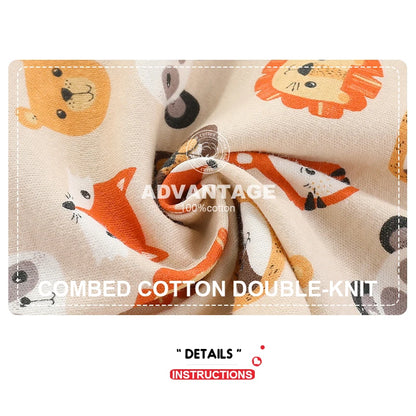 Kiddiezoom Fashion Cartoon 4-piece Summer 100% Cotton Boys and Girls jumpsuit Newborn jumpsuit set - ZOOMNSTORE