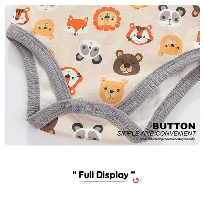 Kiddiezoom Fashion Cartoon 4-piece Summer 100% Cotton Boys and Girls jumpsuit Newborn jumpsuit set - ZOOMNSTORE