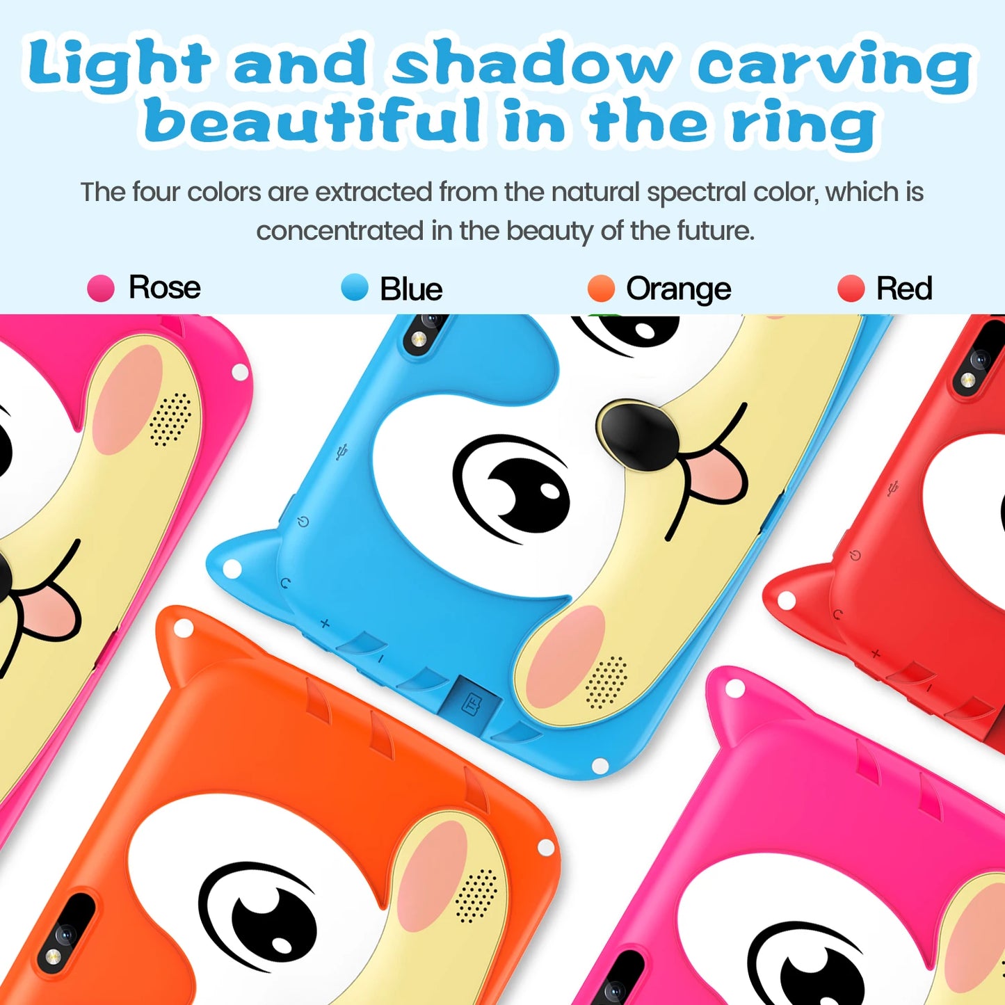 New 7 Inch Cartoon Pattern Kids Tablets Quad Core 4GB+64GB ROM Bluetooth 5G WiFi Learning Education Games Tablet Children's Gift - ZOOMNSTORE