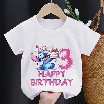 Lilo  Stitch Birthday T-Shirt for Kids - Cute Party Tee for Boys  Girls - ZOOMNSTORE