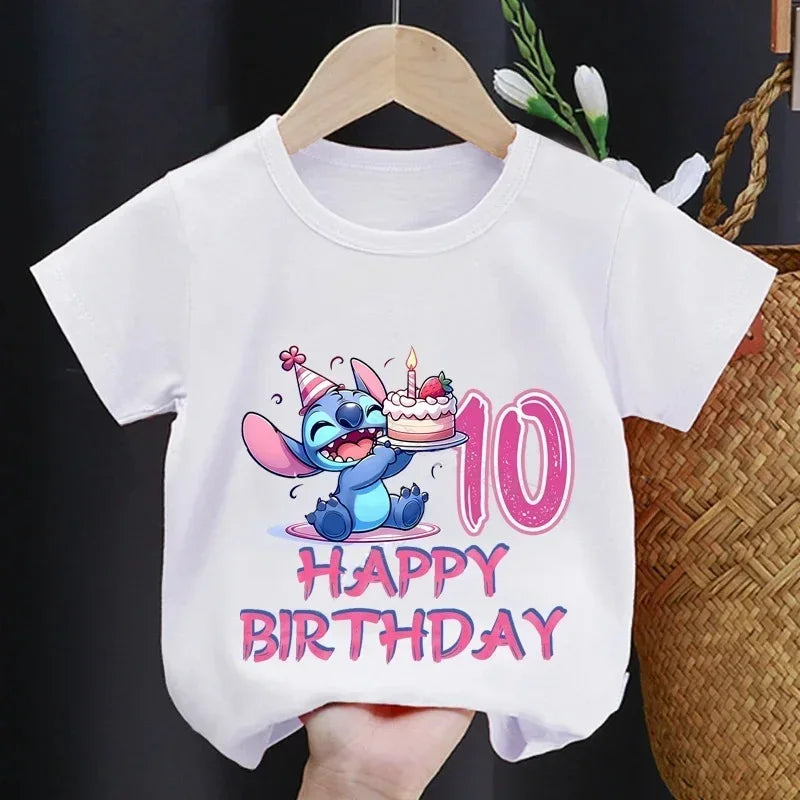 Lilo  Stitch Birthday T-Shirt for Kids - Cute Party Tee for Boys  Girls - ZOOMNSTORE