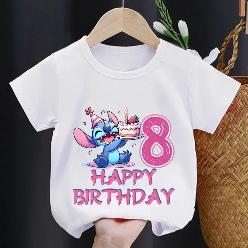 Lilo  Stitch Birthday T-Shirt for Kids - Cute Party Tee for Boys  Girls - ZOOMNSTORE