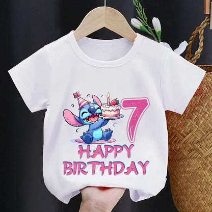 Lilo  Stitch Birthday T-Shirt for Kids - Cute Party Tee for Boys  Girls - ZOOMNSTORE