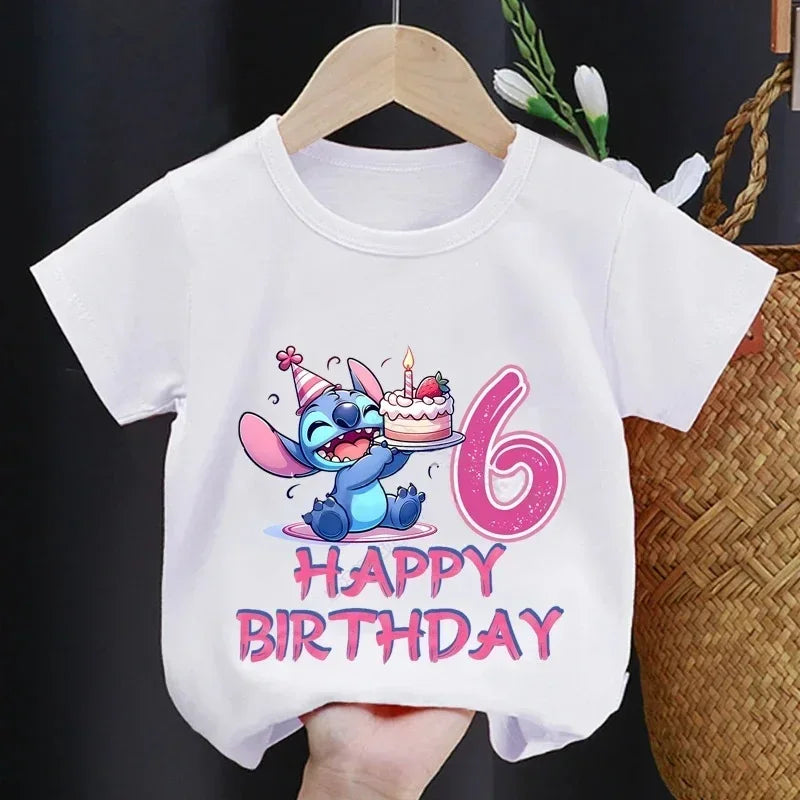 Lilo  Stitch Birthday T-Shirt for Kids - Cute Party Tee for Boys  Girls - ZOOMNSTORE