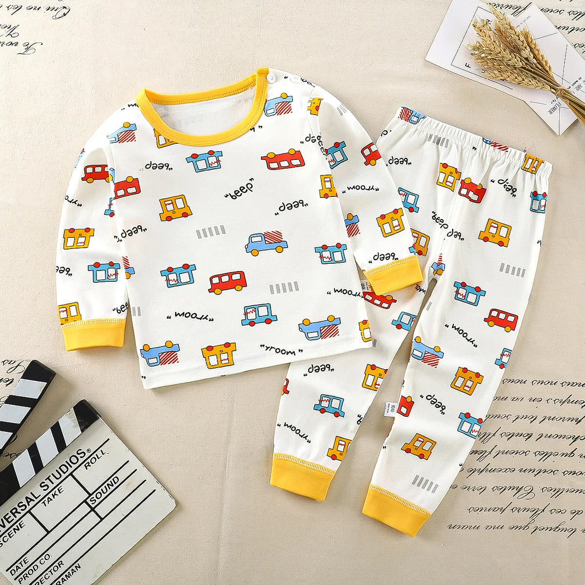 Kids Cartoon Pajama Set - Boys Girls Autumn Winter Sleepwear Outfit - ZOOMNSTORE