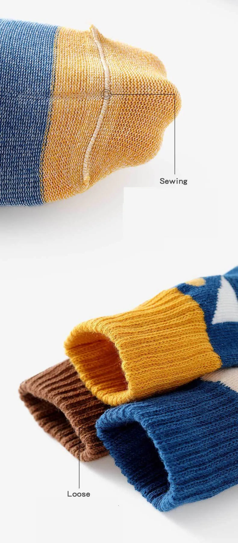 5Pairs/Lot Cute Stripe Cartoon Kids Socks Knit Warm Girls Boys Children Sock Baby Flower Floral Short Socken For 1-9Years - ZOOMNSTORE
