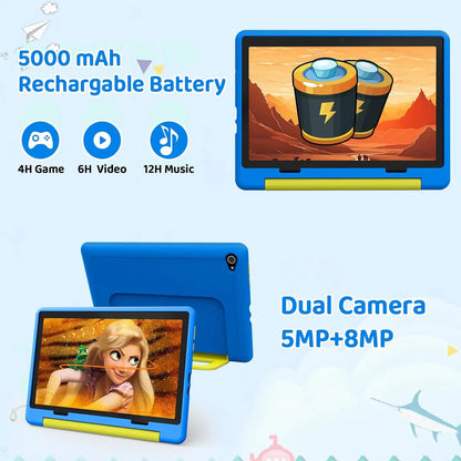 URAO 10 Inch Cartoon Pattern Kids Tablet Android Octa-Core 8GB RAM 64GB ROM Learning Education Games Tablets Children's Gifts - ZOOMNSTORE